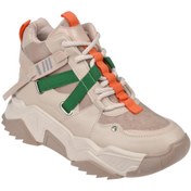 Resim pullman Sms Uzun Konçlu Kadın Spor Ayakkabı Sneaker SMS-6560 BEJ MULTİ 