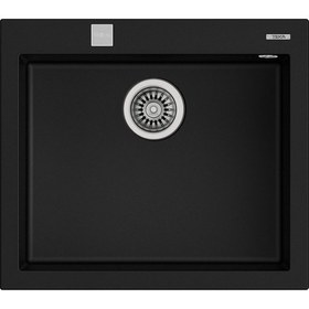 Resim Teka FORSQUARE 50.40 TG BLACK Ankastre Kumanda Sifonlu Granit Eviye Siyah 50 cm 115230005 