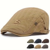 Resim Vintage Stil Pamuk Haber Başlığı, Unisex Moda İleri Şapka "KLAWENGEN" Nakışlı, Koyu Yeşil, Erkekler ve Kadınlar İçin Ayarlanabilir Boyun Askısı, Bahar ve Yaz Açık Hava Aktiviteleri İçin Mükemmel 
