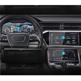 Resim Audi A6 Avant Sedan 2023 Multimedya Dijital Klima Ve Gösterge 3 Parça Ekran Koruma 