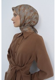 Resim Armine Saf İpek Sura Eşarp-2026 İlkbahar-yaz- 952200d Kahve-kiremit 