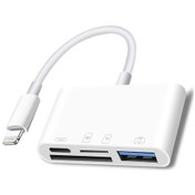 Resim Gajeena Type-c Cihazlar İçin Dörtlü Usb/sd/tf Kart Okuyucu + Şarj Fonksiyonu - Fotoğraf Paylaşımı, Kamera Veri Transferi - Beyaz Kutulu Adaptör 