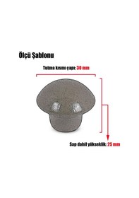 Resim Noktalı Mantar Düğme Kulp Çekmece Dolap Kapak Kulpu Kulbu Mat Siyah (4 ADET) 