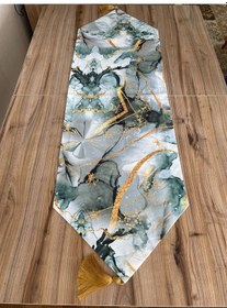 Resim Mermer Gold Desenli Runner Çok Renkli 