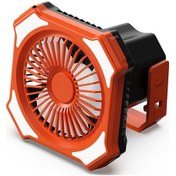 Resim Led Işıklı Çok Fonksiyonlu Kamp Vantilatörü Usb Pille 4891 Turuncu 