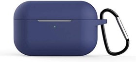Resim Microsonic Apple AirPods Pro için Askılı Mat Silikon Kılıf Lacivert [AirPods Pro ile Uyumlu Kılıf - Lacivert] 