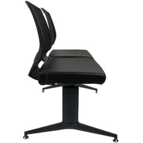 Resim Kutuofis Goldsit Reks Ikili Bekleme Koltuğu 322 F (Siyah Deri) 