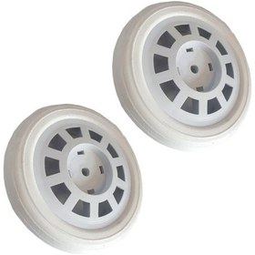 Resim Kauçuk Kaplı Pazar Araba Tekerleği Plastik Beyaz 13,5 Cm 2Ad 