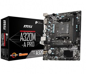 Resim MSI A320M-A PRO 3200 MHz(OC) DDR4 Soket AM4 DVI HDMI mATX Anakart MSI