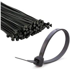 Resim Kablo Bağı Plastik Cırt Kelepçe 4.8X300 Mm 30Cm Siyah 100 Adet 