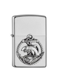 Resim Zippo Shark Emblem Dizayn Çakmak Gri 