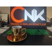 Resim CNK Kişiye Özel Gold Kahve Fincanı 