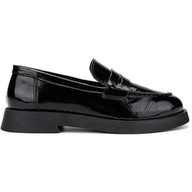 Resim Tamer Tanca Kadın Hakiki Deri Siyah Rugan Loafer Ayakkabı 1059 0930-1650 Bn Ayk Sk24-25 Sıyah Krsk Rgn Siyah Kırışık Rugan 