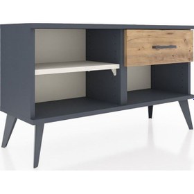 Resim Arges Şifonyer Tek Raflı Tek Çekmeceli 88x30x48 Antrasit-aytaşı/çam Aytaşı/çam 