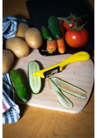 Resim Solingen Simli Limon Dikey Soyacak Paslanmaz Alman Çeliği, Ergonomik Sap, Çift Yönlü Kesici Ağız-190 Sarı 