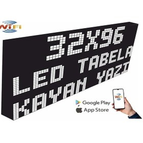 Resim Led Tabela 32x96cm Tek Taraflı Beyaz Kayan Yazı-wifi 
