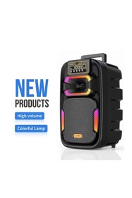 Resim Tastech MİKROFONLU BLUETOOTH SPEAKER LED IŞIKLI KARAOKE HOPARLÖR SD KART USB AUX BÜYÜK BOY HOPARLÖR 