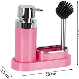 Resim PRMNV Polen Mutfak Seti Pembe Sıvı Sabunluk Fırça 