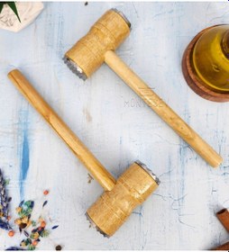 Resim Et Döveceği Dövücü İki Yönlü Et Yumuşatıcı Çekiç Ahşap Saplı 2 Li 