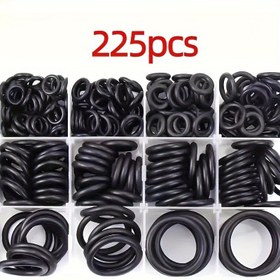 Resim 225 Adet Kauçuk O-Halka Assorti Seti – Yağa Dayanıklı Yıkama Contaları, 18 Farklı Boyut, Su Geçirmez Mühürleme için Kılıf Yıkama Tipi, Tesisat, Otomotiv ve Makine Uygulamalarında 
