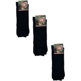 Resim 3'lü Siyah Uzun Asker Çorabı - Havacı Asker Çorap - Asker Malzeme Siyah 