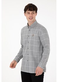 Resim U.s. Polo Assn. Erkek Gri Gömlek Desenli 50297403-vr024 Gri 