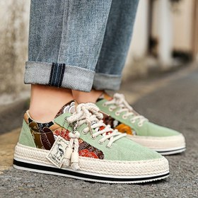 Resim Moda Korduroy Düşük Taban Kaykay Ayakkabıları - Erkek Rahat Spor Ayakkabılar - Bahar ve Yaz Dış Mekan Yürüyüş ve Seyahat 