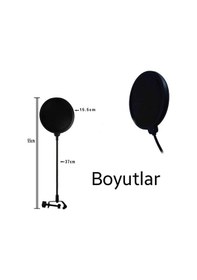 Resim Ally Çift Katman Stüdyo Için Mikrofon Pop Filtre Youtuber Siyah 