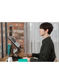 Resim Katlanabilir Fonksiyonel Yüksek Ayarlı Laptop ve Kitap Standı 