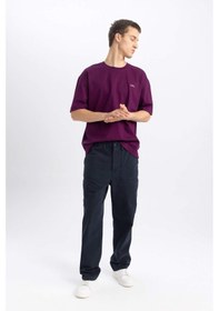 Resim DeFacto Gabardin Pantolon Baggy Fit Bol Rahat Kesim Cepli Düz Paça B4762AX24SPNV239 