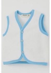 Resim Breeze Erkek Bebek Polar Yelek Düğmeli 0-9 Ay, Beyaz Beyaz 