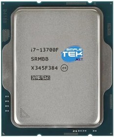 Resim SIMPLETEK - Core i7‑13700F masaüstü işlemci LGA 1700, 16 çekirdek (8P+8E), 24 dişli, 2,1 GHz baz – Turbo 5,2 GHz'e kadar 