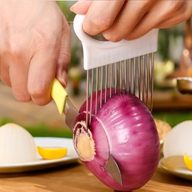 Resim Paslanmaz Çelik Et Yumuşatıcı ve Sebze Dilimleyici - Mutfak Kullanımı İçin Güvenli Tutma Sapıyla Çok Fonksiyonlu Soğan Dilimleyici (Et/Meyve/Sebze İçin Dayanıklı Pişirme Aleti), Sebze Dilimleyici|Ergonomik Tutma Sapı|Dayanıklı Yapı 