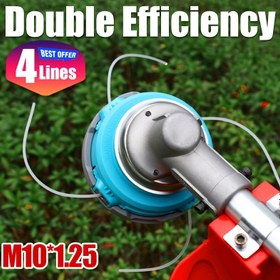 Resim KIVO 4 Çizgi Trimmer Başlığı, M10*1.25, Düşük Enerji Tüketimi, Dayanıklı ve Kolay Kurulum, Bahçe Makineleri, Benzinli Fırça Kesiciler, Çim Bakımı ve Bahçe Bakımı için Uygun 