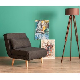 Resim Folde 80 Tekli Yataklı Katlanır Koltuk Keten Koyu Gri Koyu Gri 