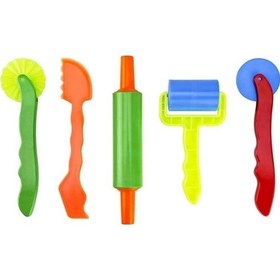 Resim Oyun Hamuru Kalıbı Merdane Ve Bıçak Seti Colorful 