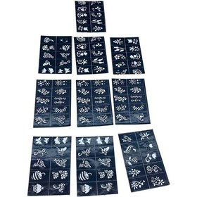 Resim Çiçekli 10x14cm Tüp Kına Desen Çıkartma Şablonu 12 Parça 5567 