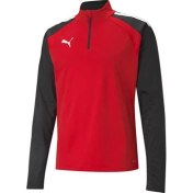 Resim Puma Teamliga 1 4 Zip Top Erkek Futbol Antrenman Uzun Kollu Tişört 65723601 Kırmızı 