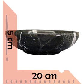 Resim El Yapımı Oniks Taş Çanak - 20 cm Dekoratif Kase - Siyah 