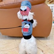 Resim Küçük Irklar için Uygun Ayarlanabilir Çizgili Köpek Koşum Yeleği ile Eşleşen Şapka - %100 Polyester Çıtçıt Kapatma Tasma-Takılabilen Kıyafet, Rahat Dış Mekan Yürüyüş Giyim, Küçük Köpek Giyimi | Sevimli Evcil Hayvan Modası | Polyester Evcil Hayvan Giysileri, Köpek Yeleği 