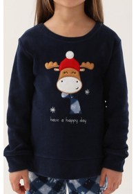 Resim Arnetta 2661 Happy Snow Lacivert Kız Çocuk Uzun Kol Pijama Takım Lacivert 