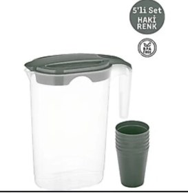 Resim Master Sürahi Seti 1.75 L + 4 Bardak Günlük Kullanıma Uygun 