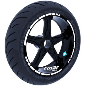 Resim Moto GP Stili Süt Beyaz Jant Şeridi Sticker Çınar Extreme 