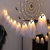 Resim 10 Adet LED Işık - Pil ile Çalışan Asma Perde Zincirleri 8 Aydınlatma Modu İle (Titre, Soluk Geçişli, Şimşek) - Korkunç Cadılar Bayramı Dekorasyonları için Hayalet Evleri, Partiler, Mezarlık örümcek ağı dekoru - Kapalı/Açık Alan Kullanımına Uygun - Fiş Gerekmez, Avlu Aydınlatması, Tematik Aydınlatma, Şebeke Bağlantısız Operasyon Halloween süslemeleri, Noel Süslemeleri 