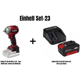Resim Einhell Set-23 TP-CW 18/350-C Li Bl - Solo Akülü Darbeli Somun Sıkma Makinesi + Einhell 18V 4AH Pxc Starter Kit Akü & Şarj Cihazı 