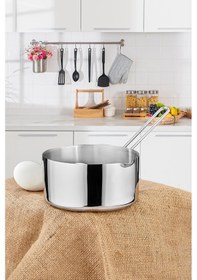 Resim 14 Cm Orta Boy Lüx Paslanmaz Çelik Sütlük & Sosluk & Kaçerola Çelik 