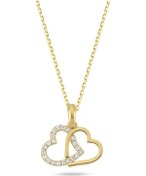 Resim Goldkupe 14 Ayar Altın Çift Kalp Kolye-5508 