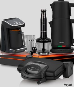 Resim Royal Siyah 18 Parça Avantajlı Elektronik Evlilik Paketi Elektrikli Mutfak Çeyiz Seti 