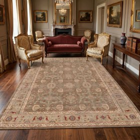 Resim Küllü Bej Vintage Halı - MV 158 - 100x300 cm 