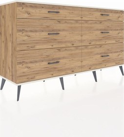 Resim Hyperion Konsol 6 Çekmeceli 176x44x99 Çam-aytaşı/çam Çam-aytaşı/çam 